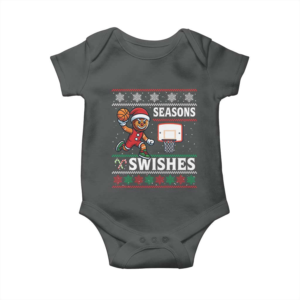 Seasons Swishes Baby Onesie Funny Gingerbread Basketball Christmas Gift - Wonder Print Shop