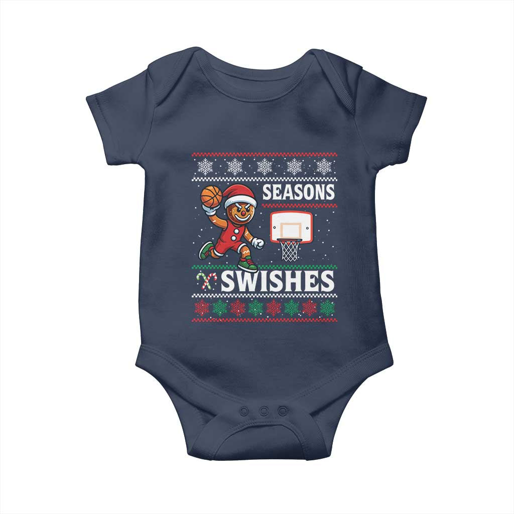 Seasons Swishes Baby Onesie Funny Gingerbread Basketball Christmas Gift - Wonder Print Shop