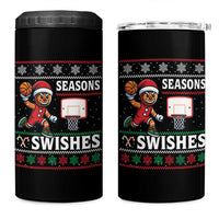 Seasons Swishes 4 in 1 Can Cooler Tumbler Funny Gingerbread Basketball Christmas Gift