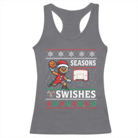 Seasons Swishes Racerback Tank Top Funny Gingerbread Basketball Christmas Gift - Wonder Print Shop