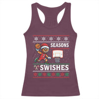 Seasons Swishes Racerback Tank Top Funny Gingerbread Basketball Christmas Gift - Wonder Print Shop