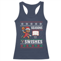 Seasons Swishes Racerback Tank Top Funny Gingerbread Basketball Christmas Gift - Wonder Print Shop