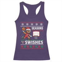 Seasons Swishes Racerback Tank Top Funny Gingerbread Basketball Christmas Gift - Wonder Print Shop