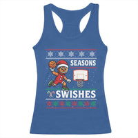 Seasons Swishes Racerback Tank Top Funny Gingerbread Basketball Christmas Gift - Wonder Print Shop