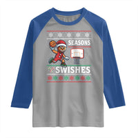 Seasons Swishes Raglan Shirt Funny Gingerbread Basketball Christmas Gift - Wonder Print Shop
