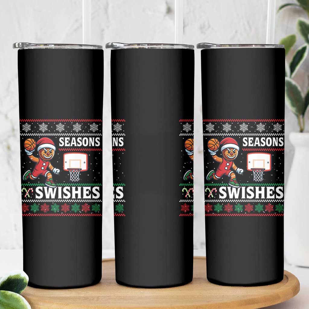 Seasons Swishes Skinny Tumbler Funny Gingerbread Basketball Christmas Gift