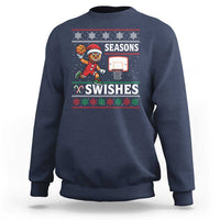 Seasons Swishes Sweatshirt Funny Gingerbread Basketball Christmas Gift - Wonder Print Shop