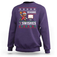 Seasons Swishes Sweatshirt Funny Gingerbread Basketball Christmas Gift - Wonder Print Shop
