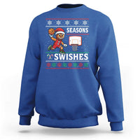 Seasons Swishes Sweatshirt Funny Gingerbread Basketball Christmas Gift - Wonder Print Shop