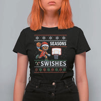 Seasons Swishes T Shirt For Women Funny Gingerbread Basketball Christmas Gift - Wonder Print Shop