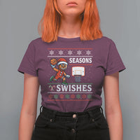 Seasons Swishes T Shirt For Women Funny Gingerbread Basketball Christmas Gift - Wonder Print Shop