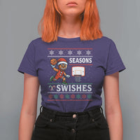 Seasons Swishes T Shirt For Women Funny Gingerbread Basketball Christmas Gift - Wonder Print Shop