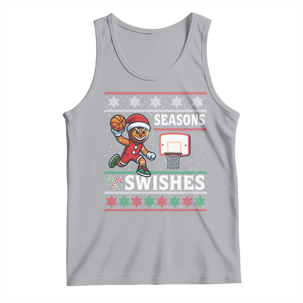 Seasons Swishes Tank Top Funny Gingerbread Basketball Christmas Gift - Wonder Print Shop