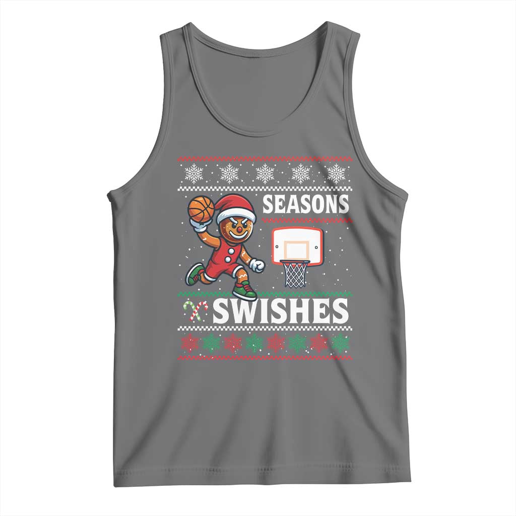 Seasons Swishes Tank Top Funny Gingerbread Basketball Christmas Gift - Wonder Print Shop