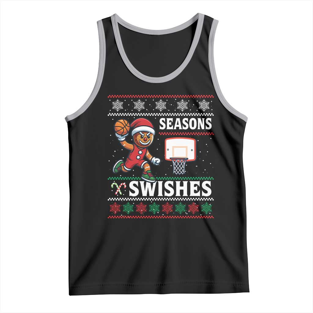 Seasons Swishes Tank Top Funny Gingerbread Basketball Christmas Gift - Wonder Print Shop