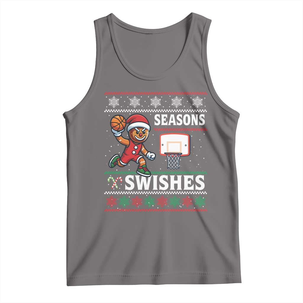 Seasons Swishes Tank Top Funny Gingerbread Basketball Christmas Gift - Wonder Print Shop