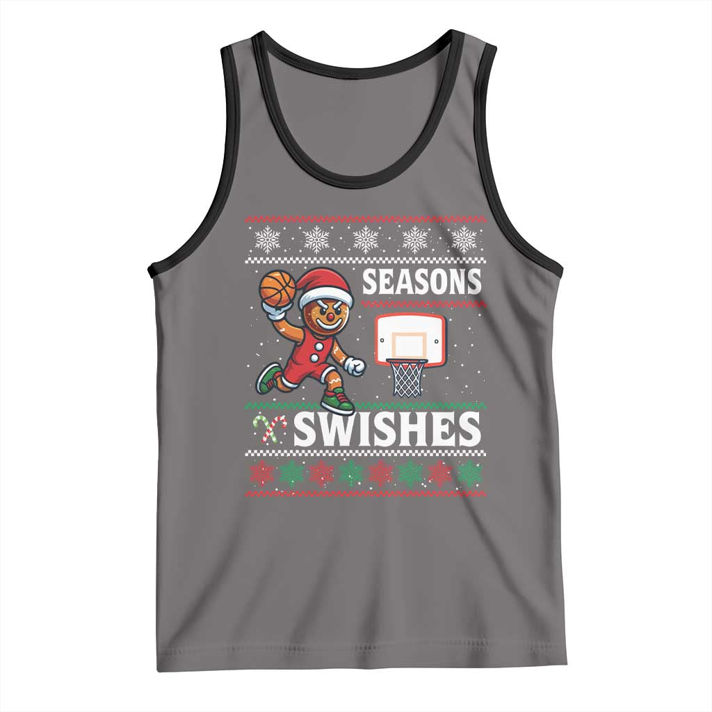 Seasons Swishes Tank Top Funny Gingerbread Basketball Christmas Gift - Wonder Print Shop