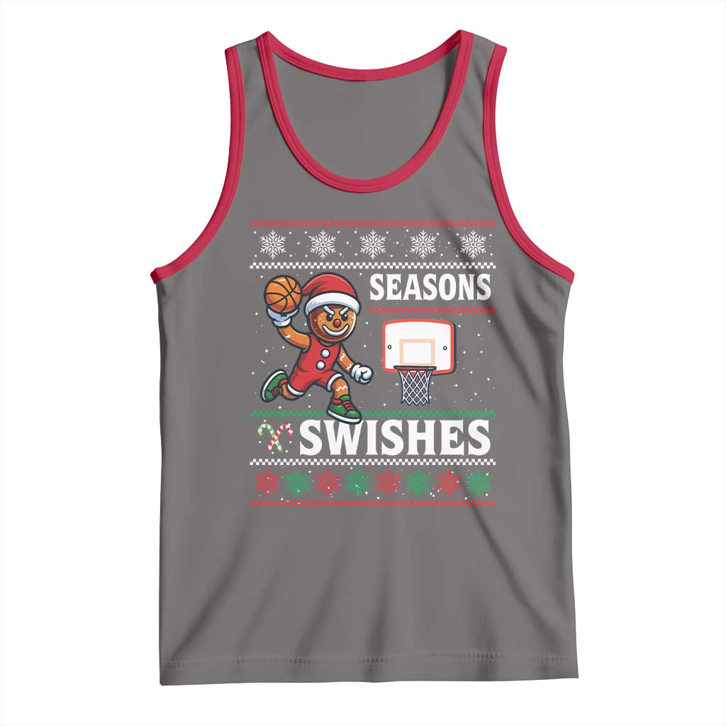 Seasons Swishes Tank Top Funny Gingerbread Basketball Christmas Gift - Wonder Print Shop