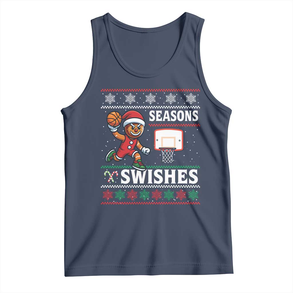 Seasons Swishes Tank Top Funny Gingerbread Basketball Christmas Gift - Wonder Print Shop