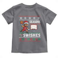 Seasons Swishes Toddler T Shirt Funny Gingerbread Basketball Christmas Gift - Wonder Print Shop