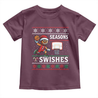 Seasons Swishes Toddler T Shirt Funny Gingerbread Basketball Christmas Gift - Wonder Print Shop