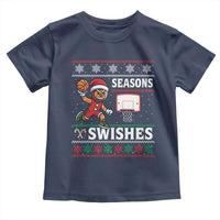 Seasons Swishes Toddler T Shirt Funny Gingerbread Basketball Christmas Gift - Wonder Print Shop