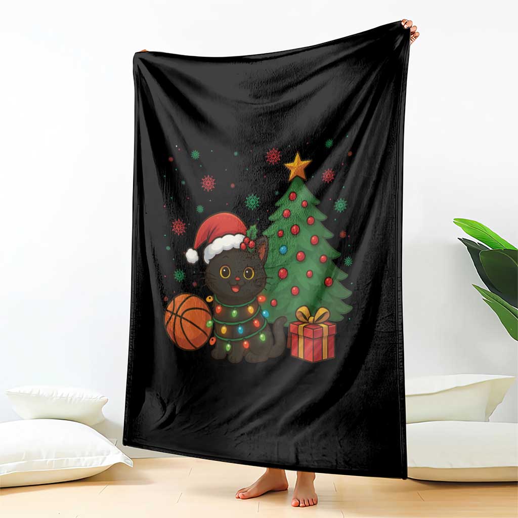Funny Christmas Black Cat Throw Blanket Gift For Cat Lover - Wonder Print Shop