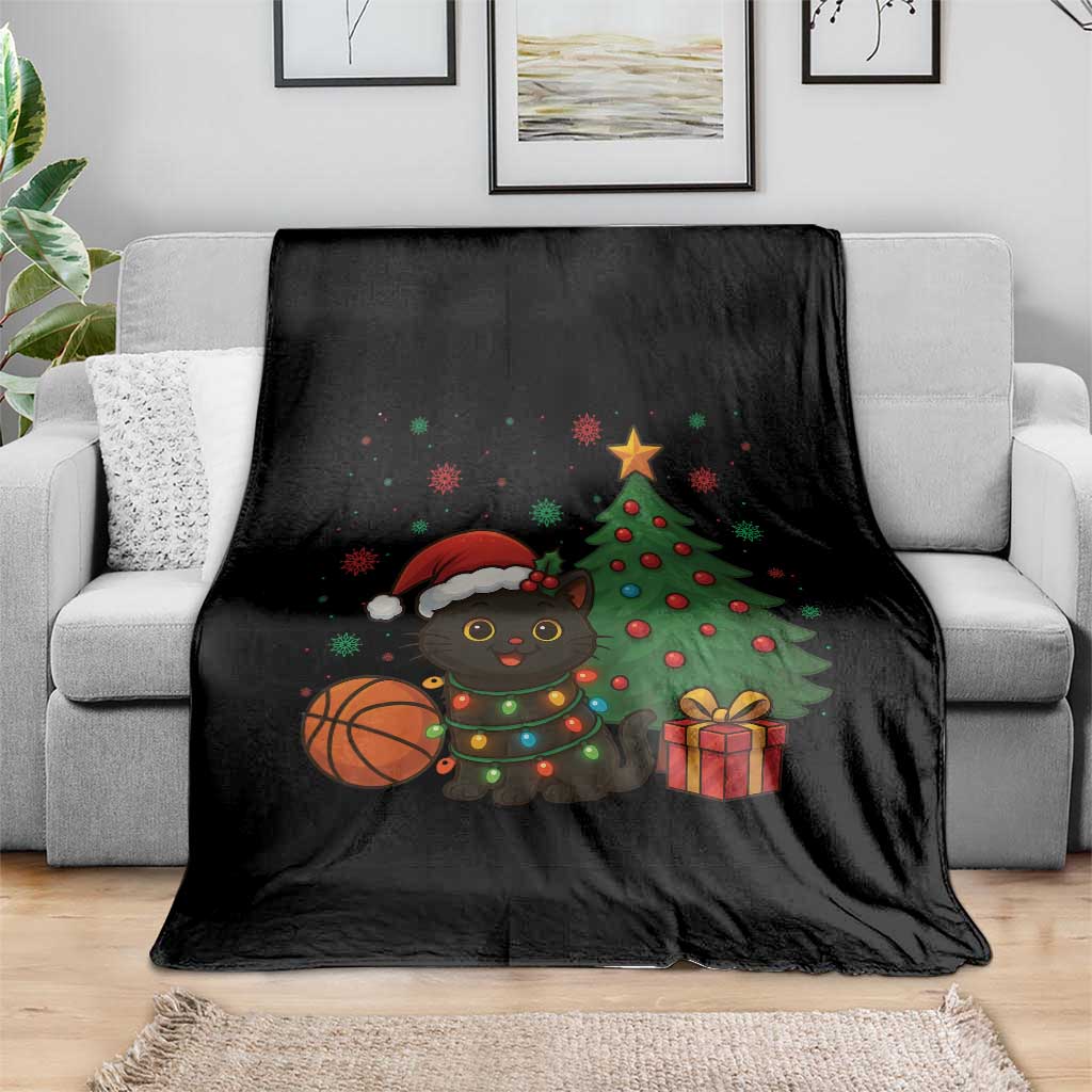 Funny Christmas Black Cat Throw Blanket Gift For Cat Lover - Wonder Print Shop