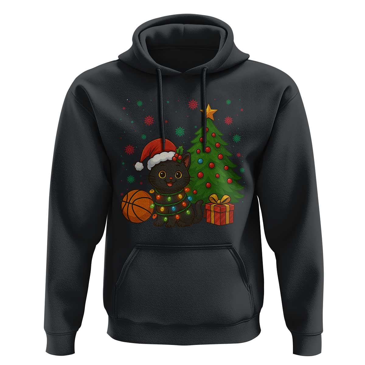 Funny Christmas Black Cat Hoodie Gift For Cat Lover - Wonder Print Shop