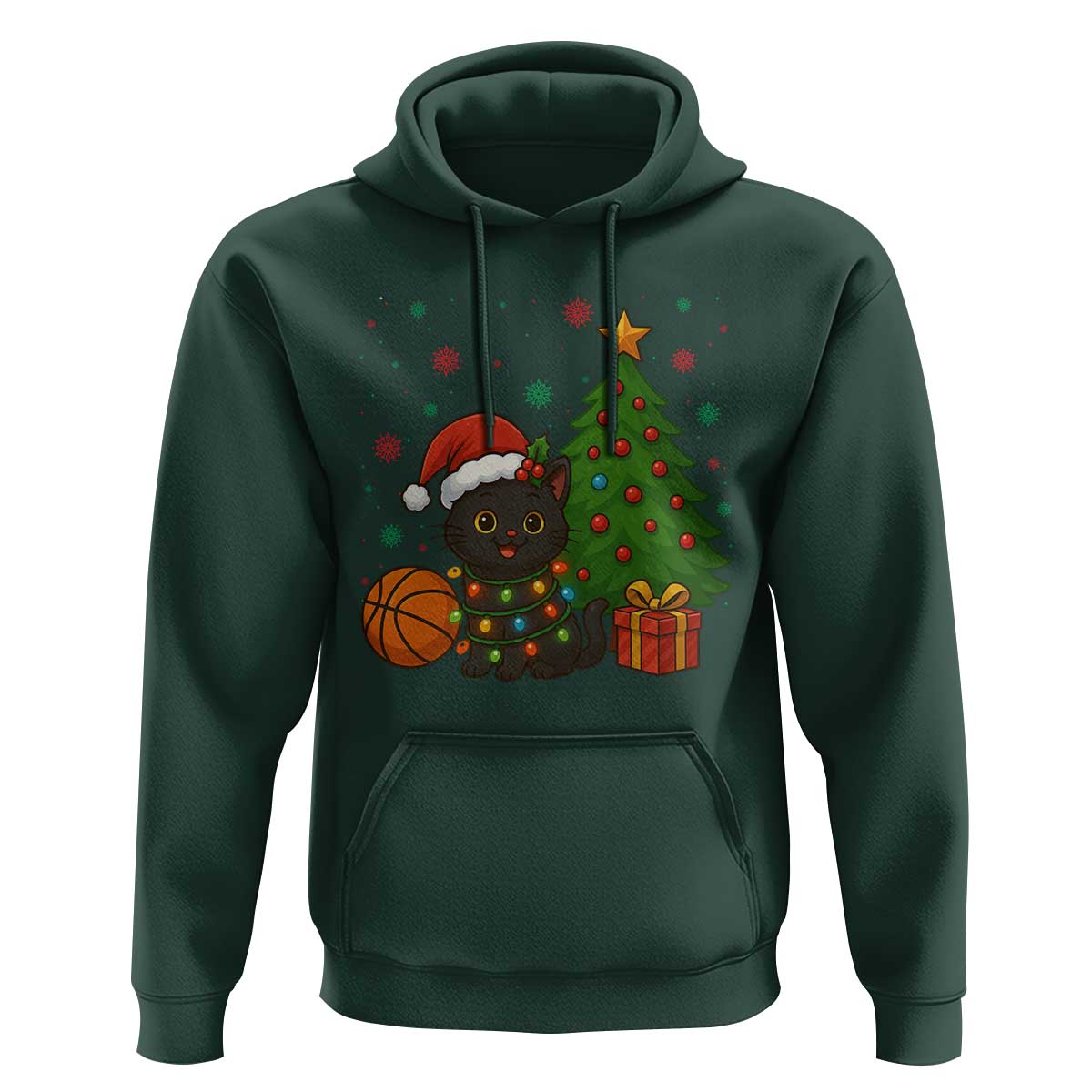 Funny Christmas Black Cat Hoodie Gift For Cat Lover - Wonder Print Shop