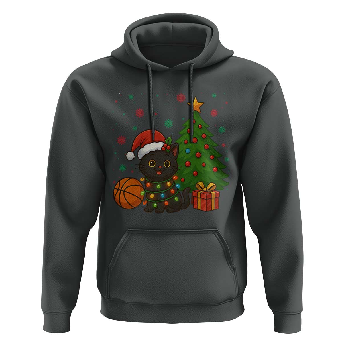 Funny Christmas Black Cat Hoodie Gift For Cat Lover - Wonder Print Shop