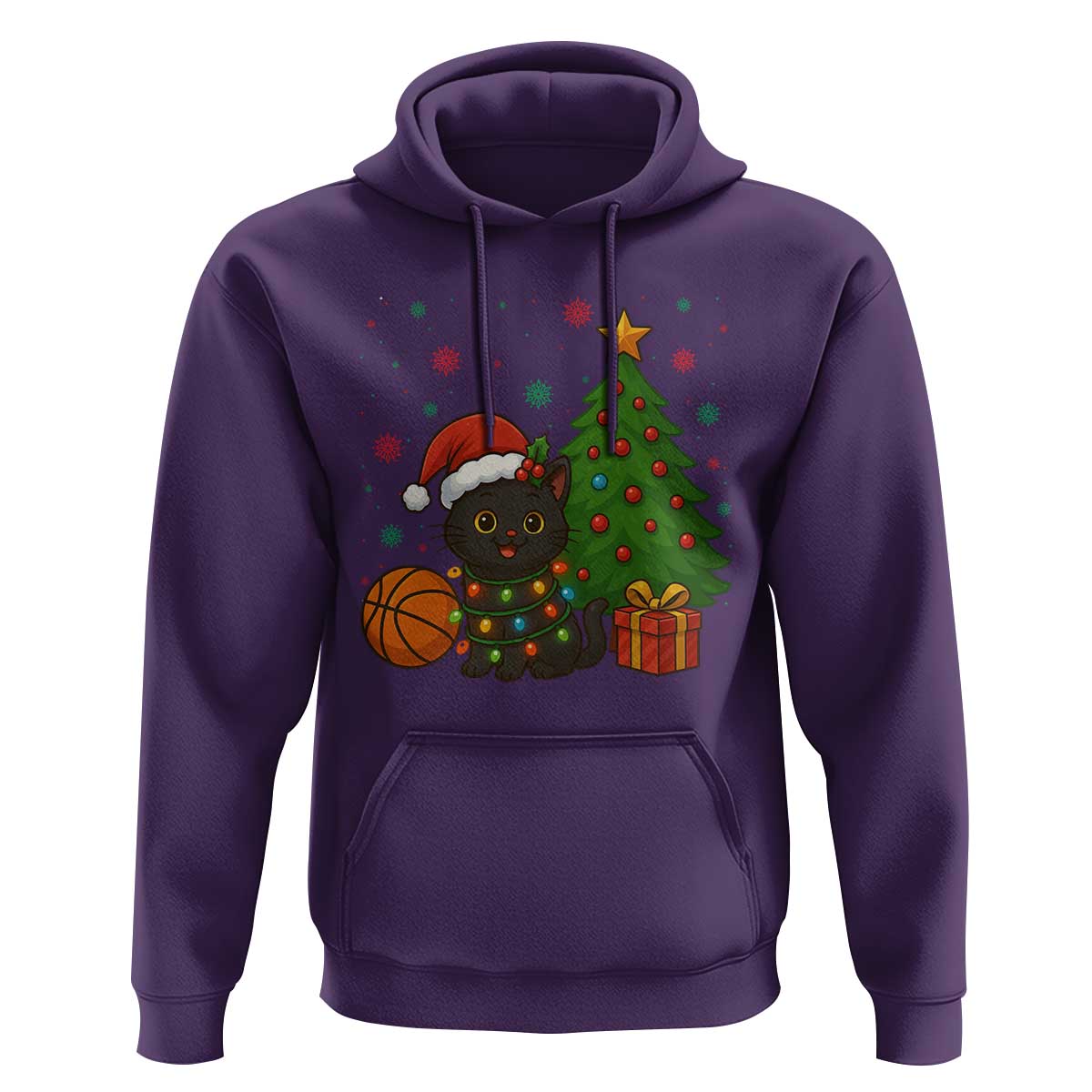Funny Christmas Black Cat Hoodie Gift For Cat Lover - Wonder Print Shop