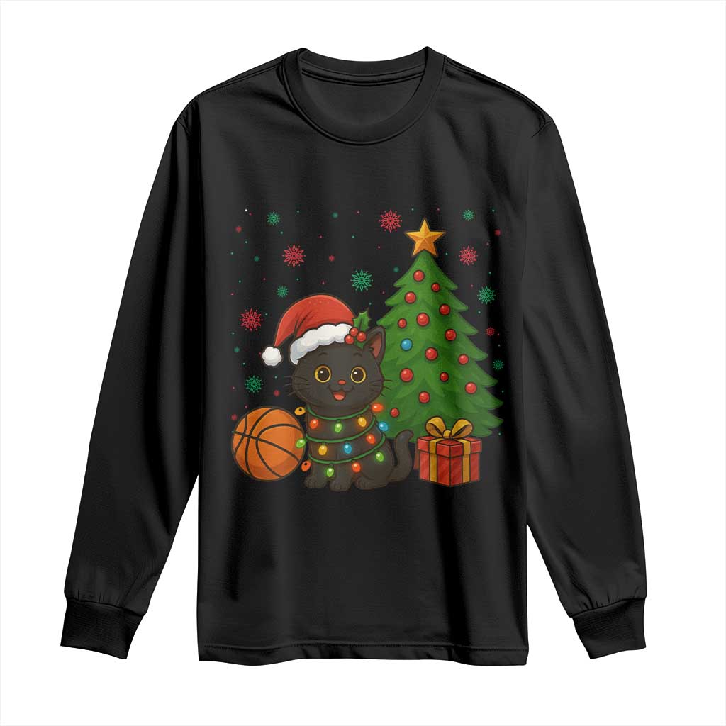 Funny Christmas Black Cat Long Sleeve Shirt Gift For Cat Lover - Wonder Print Shop