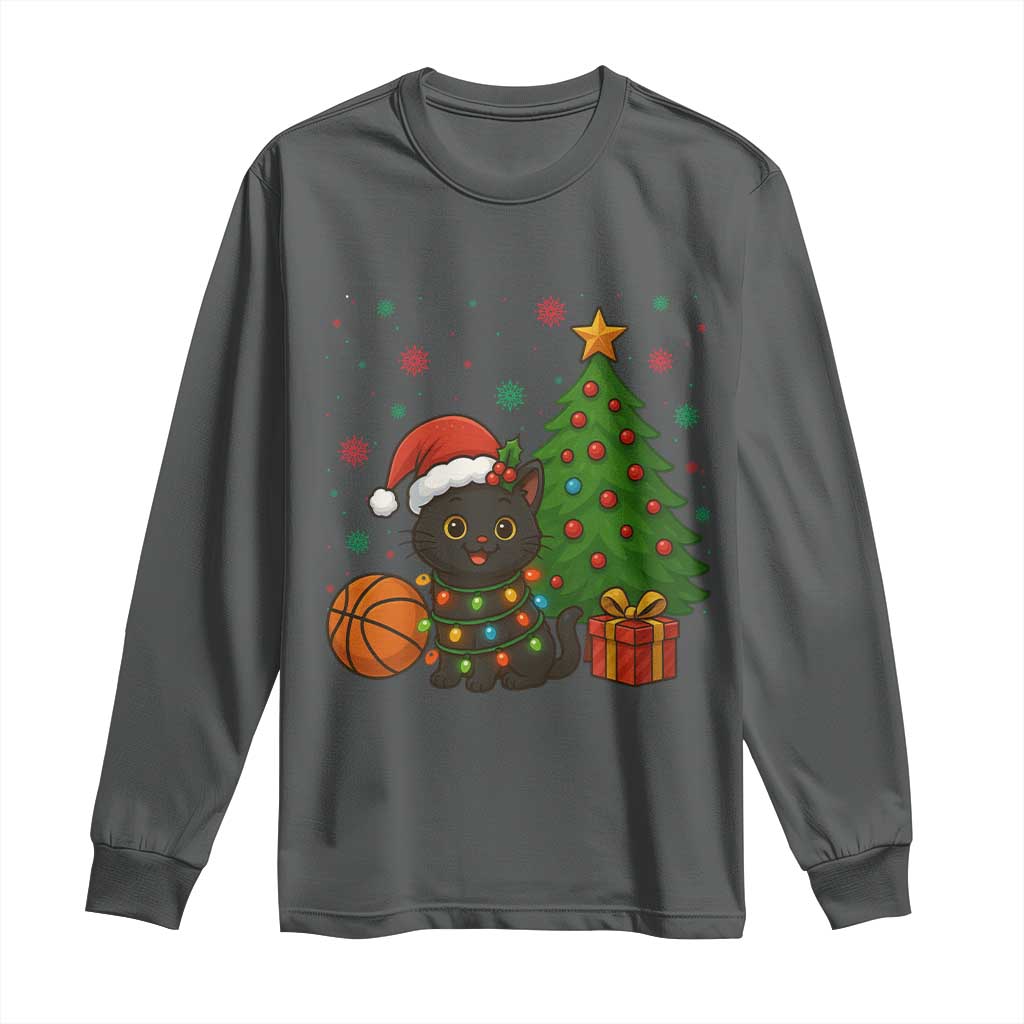 Funny Christmas Black Cat Long Sleeve Shirt Gift For Cat Lover - Wonder Print Shop