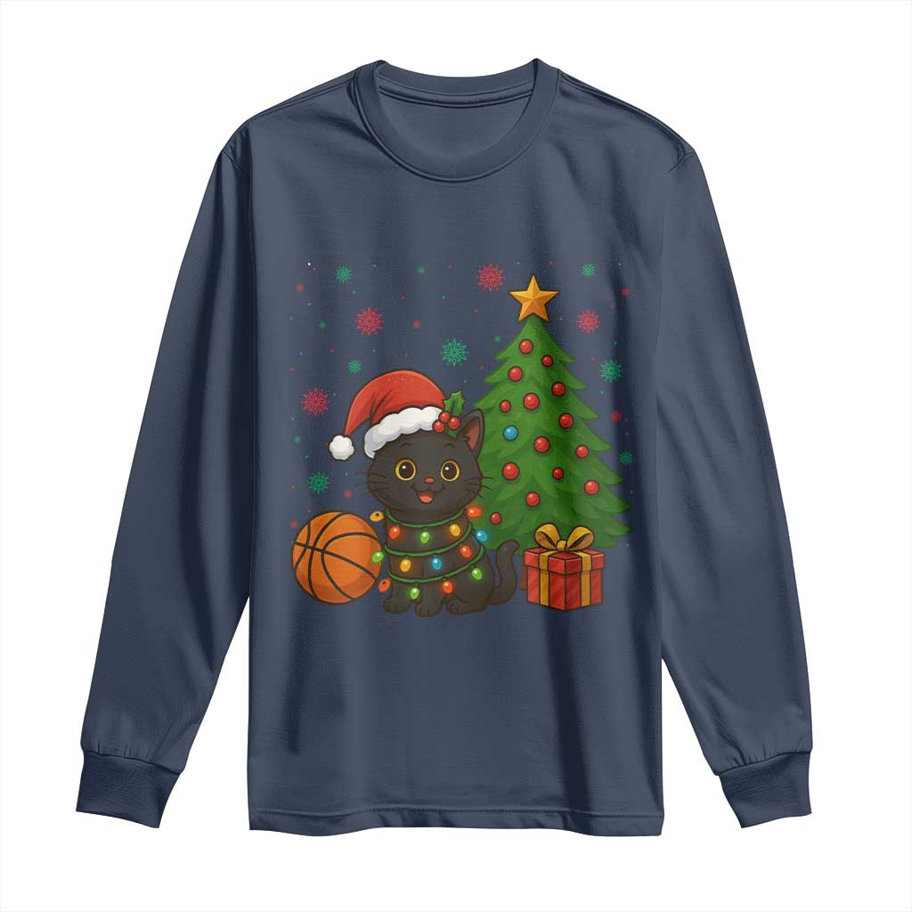 Funny Christmas Black Cat Long Sleeve Shirt Gift For Cat Lover - Wonder Print Shop