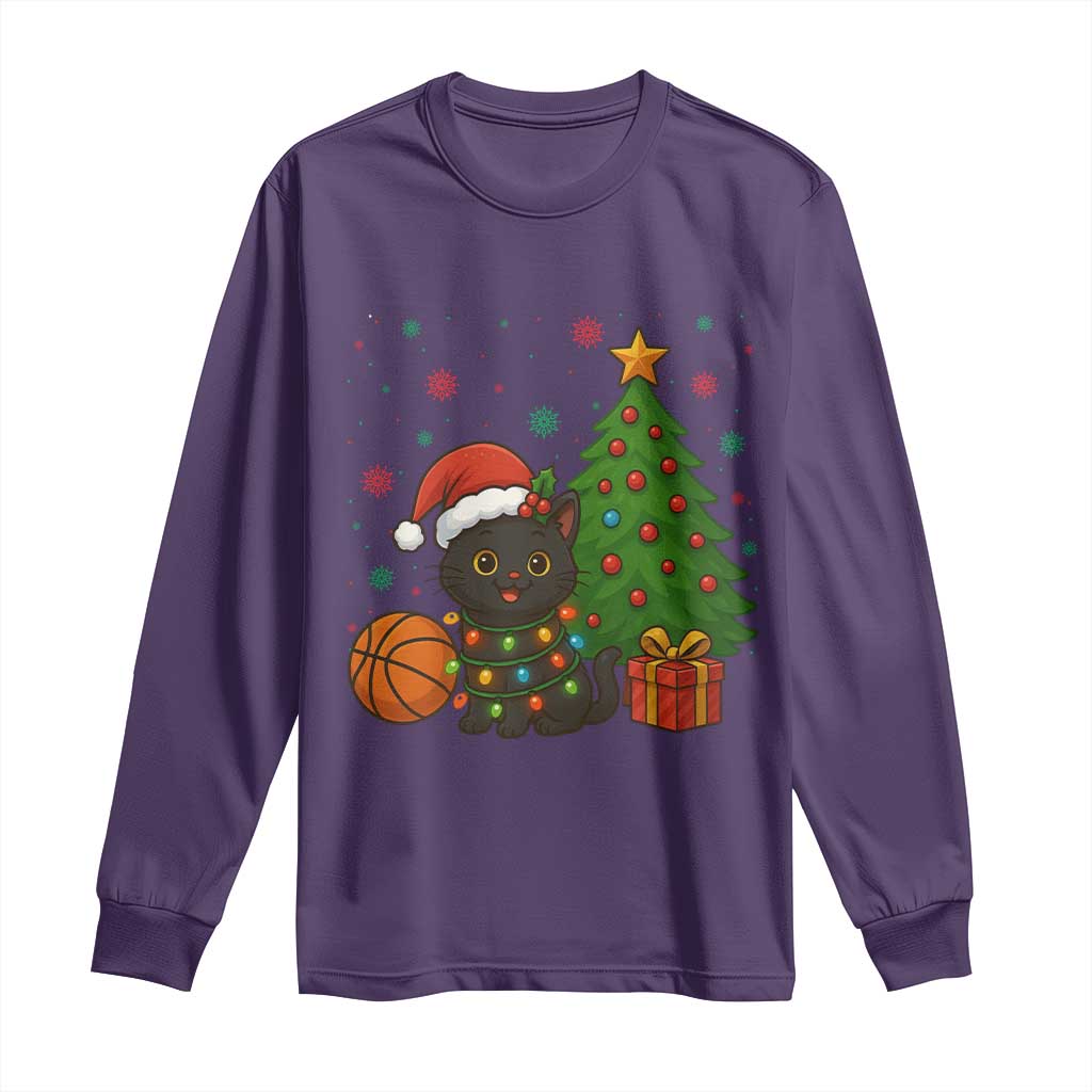 Funny Christmas Black Cat Long Sleeve Shirt Gift For Cat Lover - Wonder Print Shop