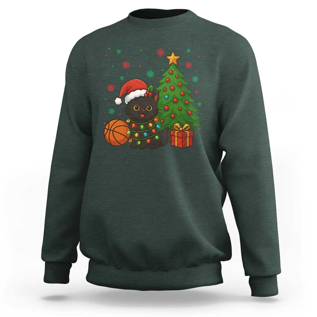 Funny Christmas Black Cat Sweatshirt Gift For Cat Lover - Wonder Print Shop