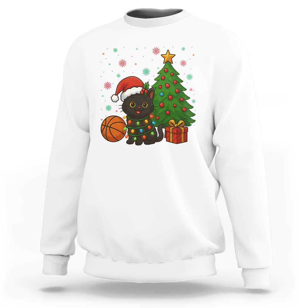 Funny Christmas Black Cat Sweatshirt Gift For Cat Lover - Wonder Print Shop