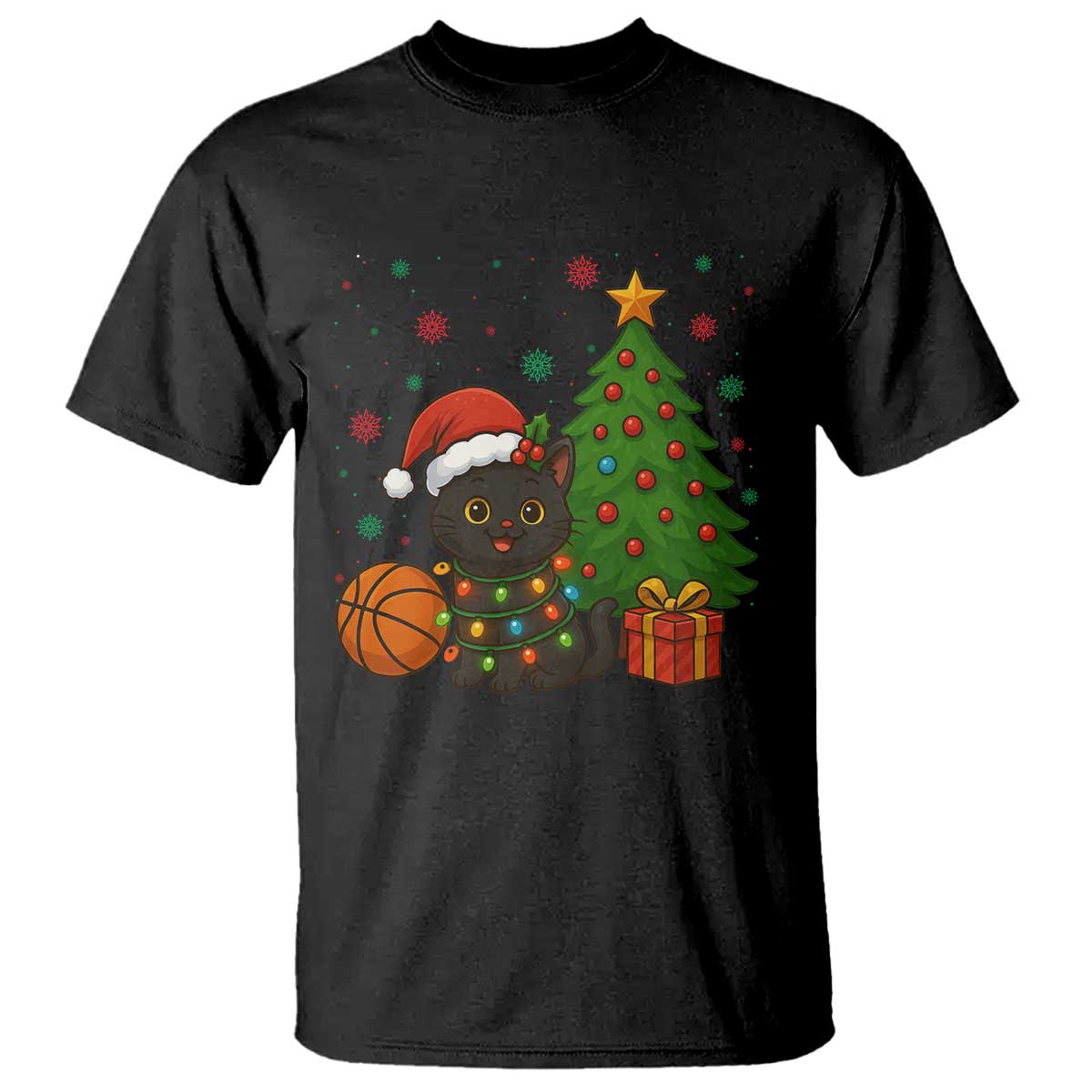 Funny Christmas Black Cat T Shirt Gift For Cat Lover - Wonder Print Shop