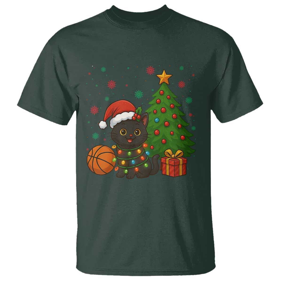 Funny Christmas Black Cat T Shirt Gift For Cat Lover - Wonder Print Shop