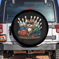 Funny Bowler Gift Spare Tire Cover Bowling Cat With Sunglasses - Wonder Print Shop