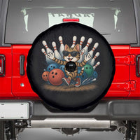 Funny Bowler Gift Spare Tire Cover Bowling Cat With Sunglasses - Wonder Print Shop