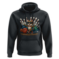 Funny Bowler Gift Hoodie Bowling Cat With Sunglasses - Wonder Print Shop