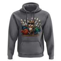 Funny Bowler Gift Hoodie Bowling Cat With Sunglasses - Wonder Print Shop
