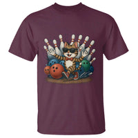 Funny Bowler Gift T Shirt Bowling Cat With Sunglasses - Wonder Print Shop