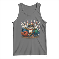Funny Bowler Gift Tank Top Bowling Cat With Sunglasses - Wonder Print Shop