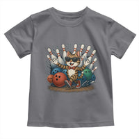 Funny Bowler Gift Toddler T Shirt Bowling Cat With Sunglasses - Wonder Print Shop