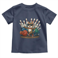 Funny Bowler Gift Toddler T Shirt Bowling Cat With Sunglasses - Wonder Print Shop
