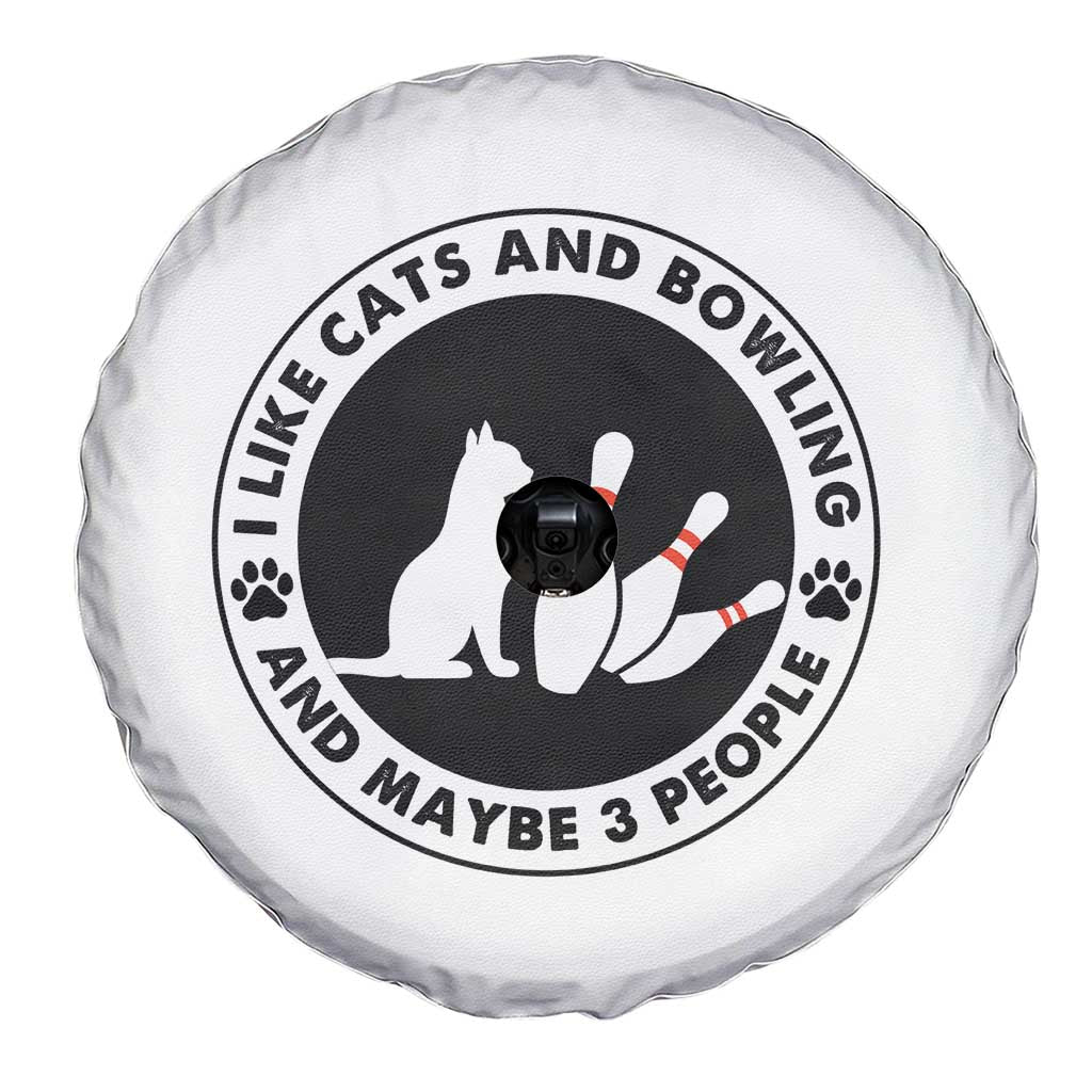 I Like Cats And Bowling And Maybe 3 People Spare Tire Cover Funny Cat Lovers - Wonder Print Shop