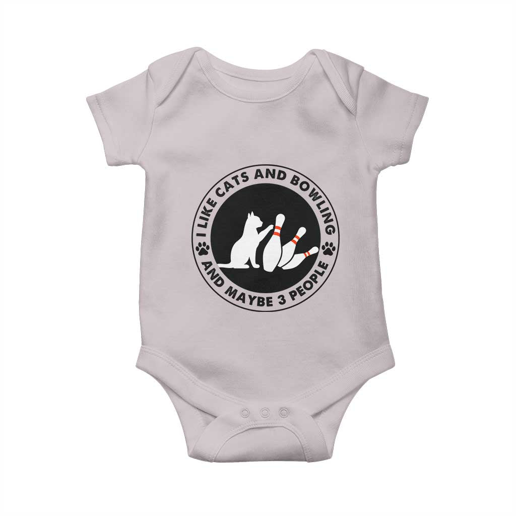 I Like Cats And Bowling And Maybe 3 People Baby Onesie Funny Cat Lovers - Wonder Print Shop